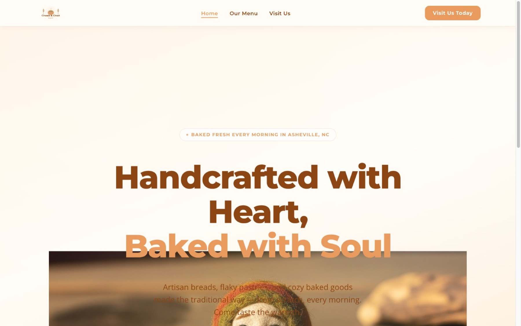 Bakery and commerce website proof